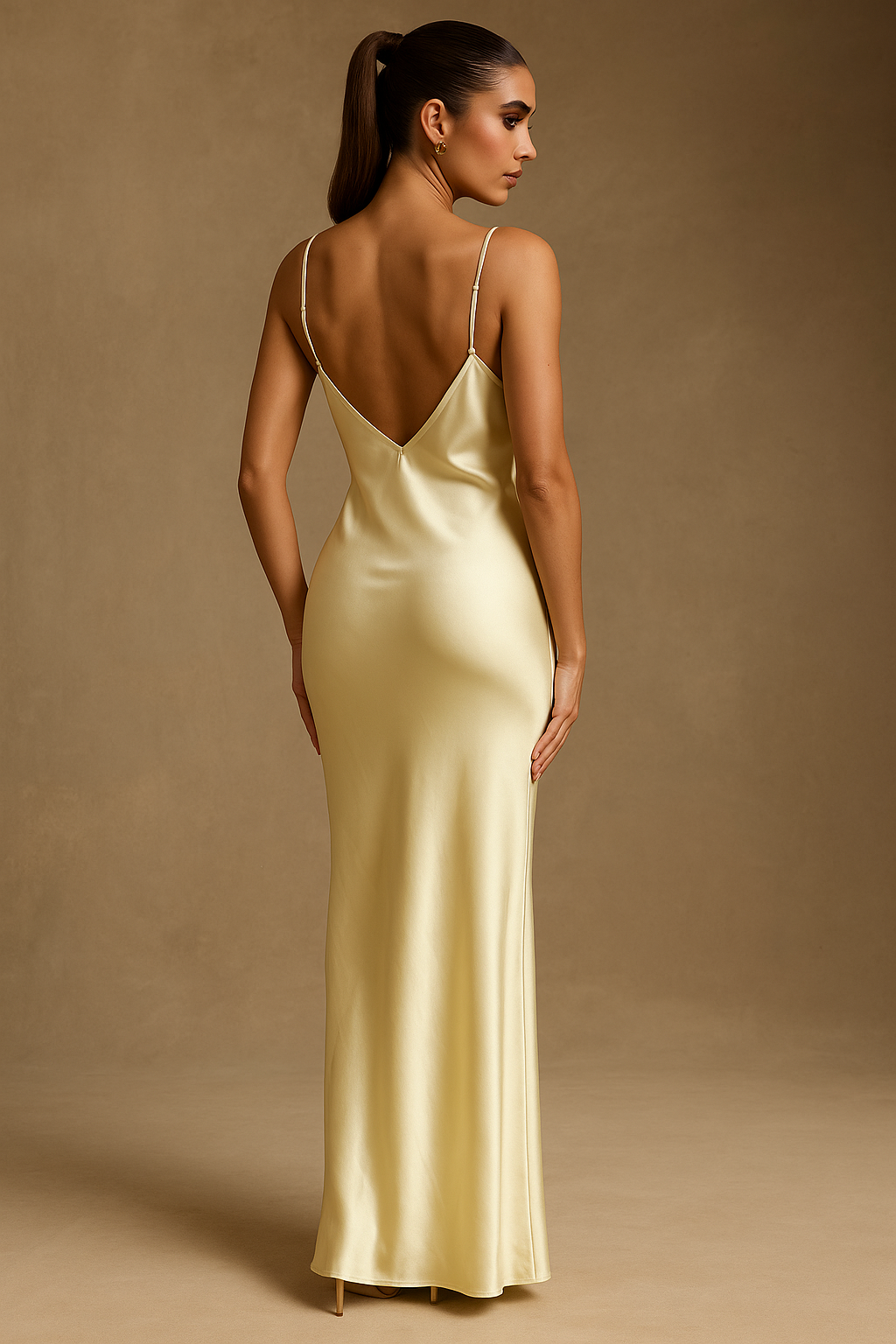 Gisella Yellow Maxi Dress – Slip Silhouette with Triangle Bust