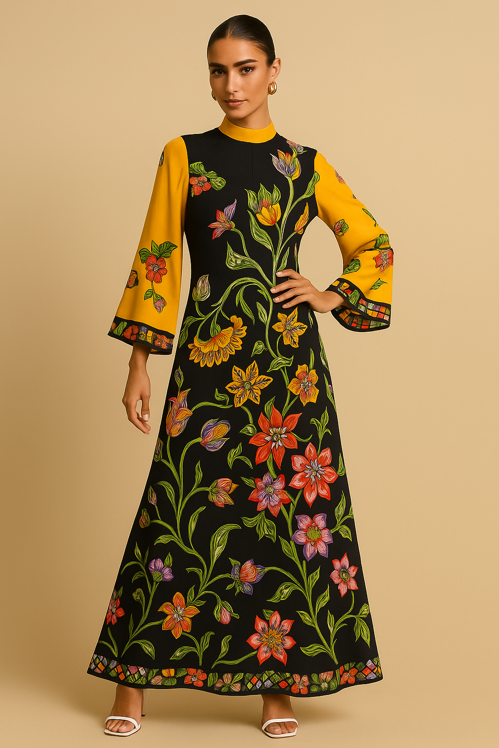 Sienna Floral Maxi Dress – Sunshine-Inspired Elegance