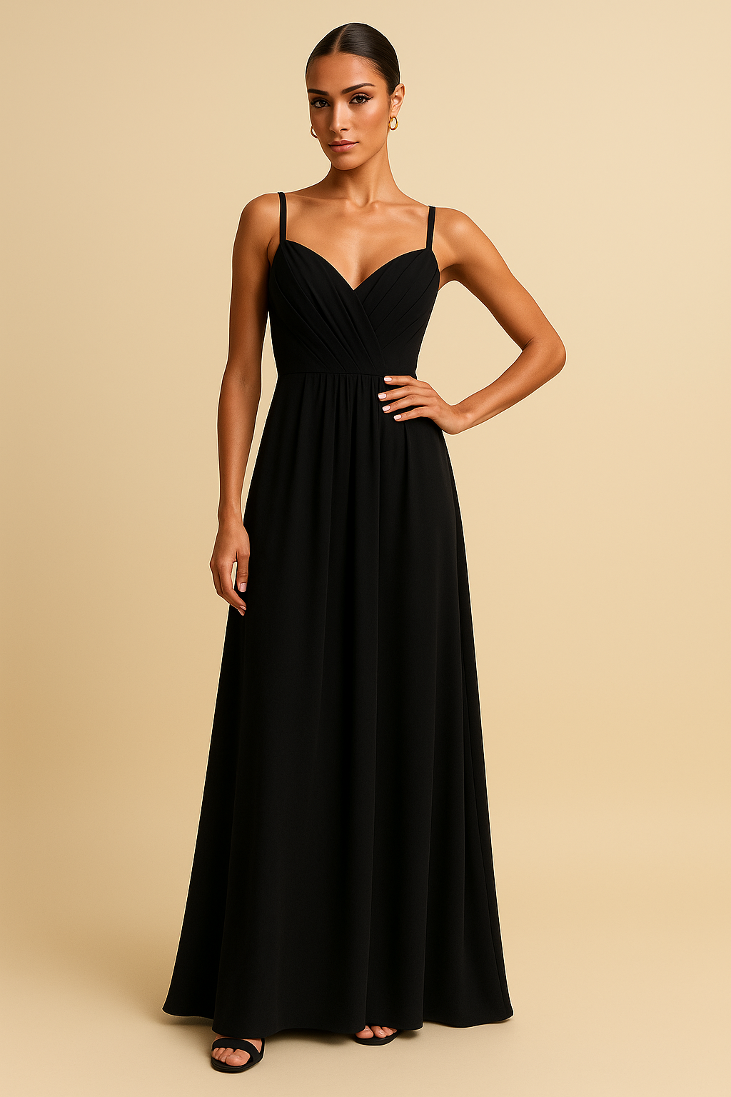 Selena Chiffon Dress Black