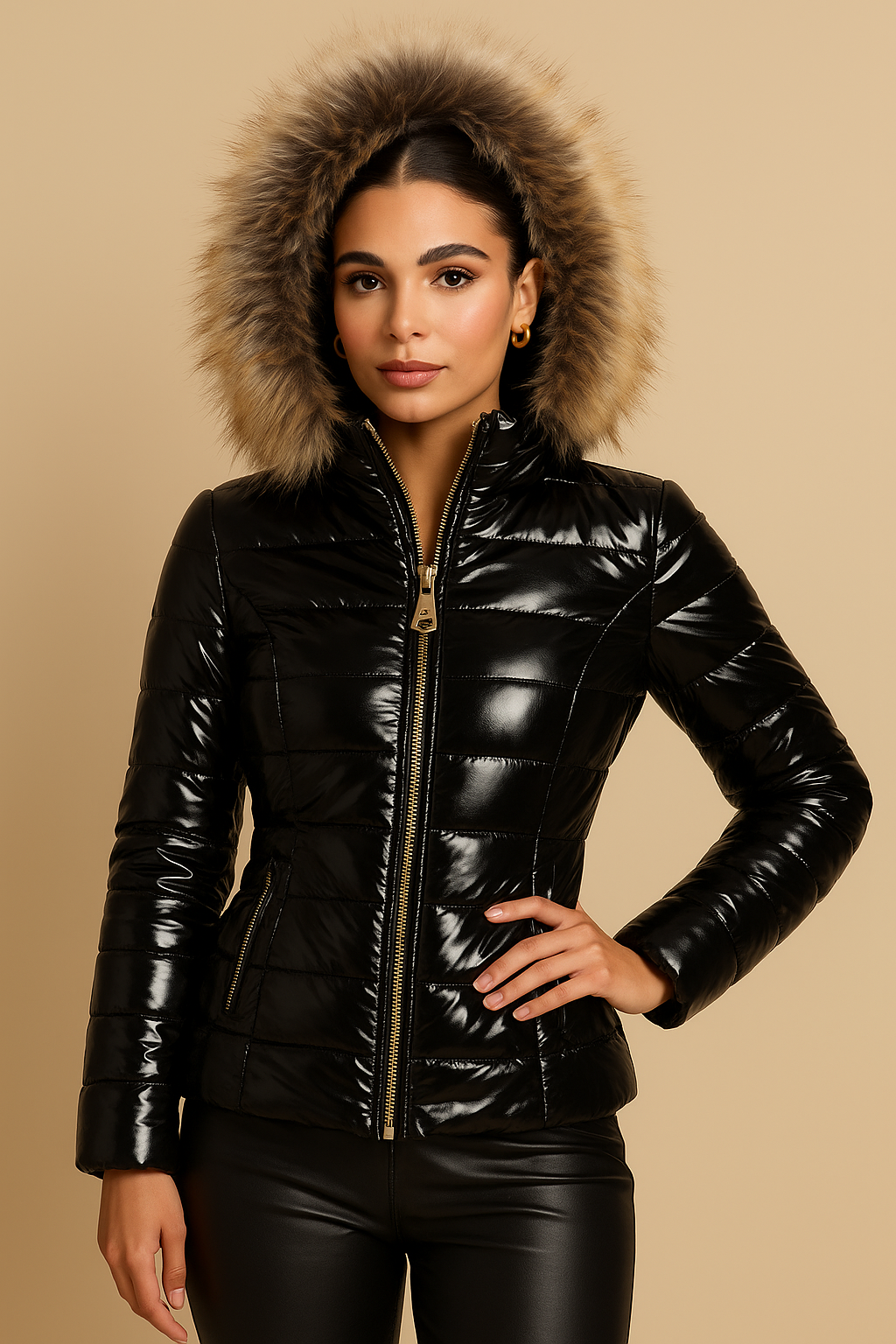 Heidi Fur Hooded Puffer Coat