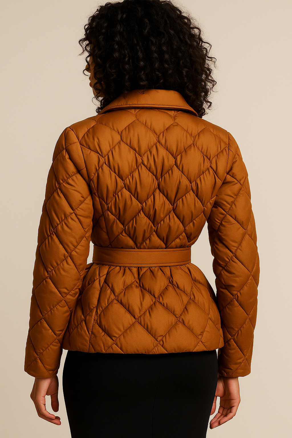 Isabella Quilted Down Coat Brown