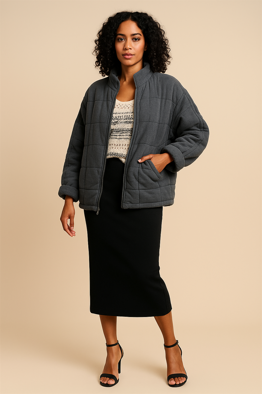 Sabine Lightweight Forest Green Quilted Insulated Jacket