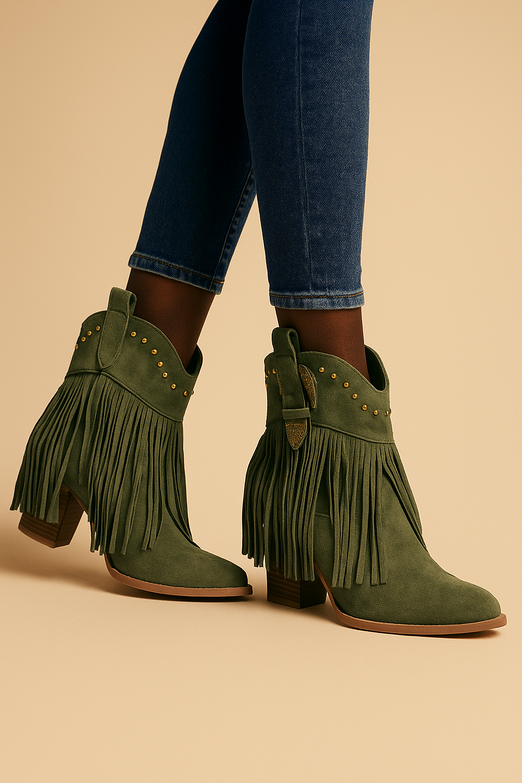 Rowena Western Cowboy Boots with Pointed Toe & Block Heel