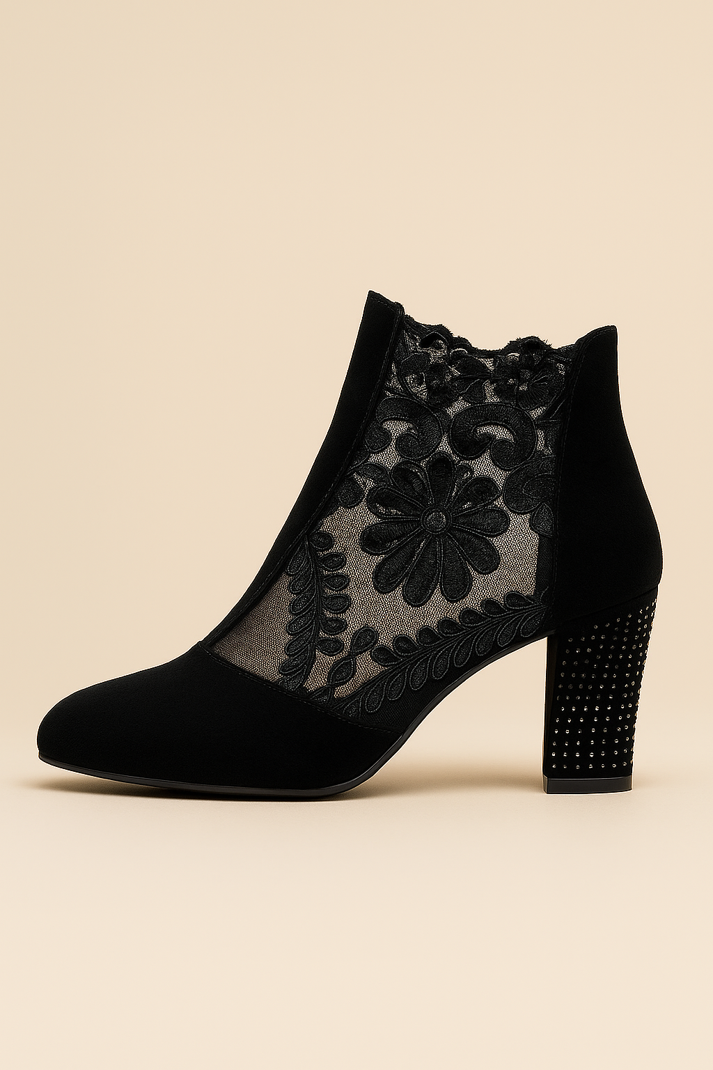 Vivienne Black Lace Ankle Boots