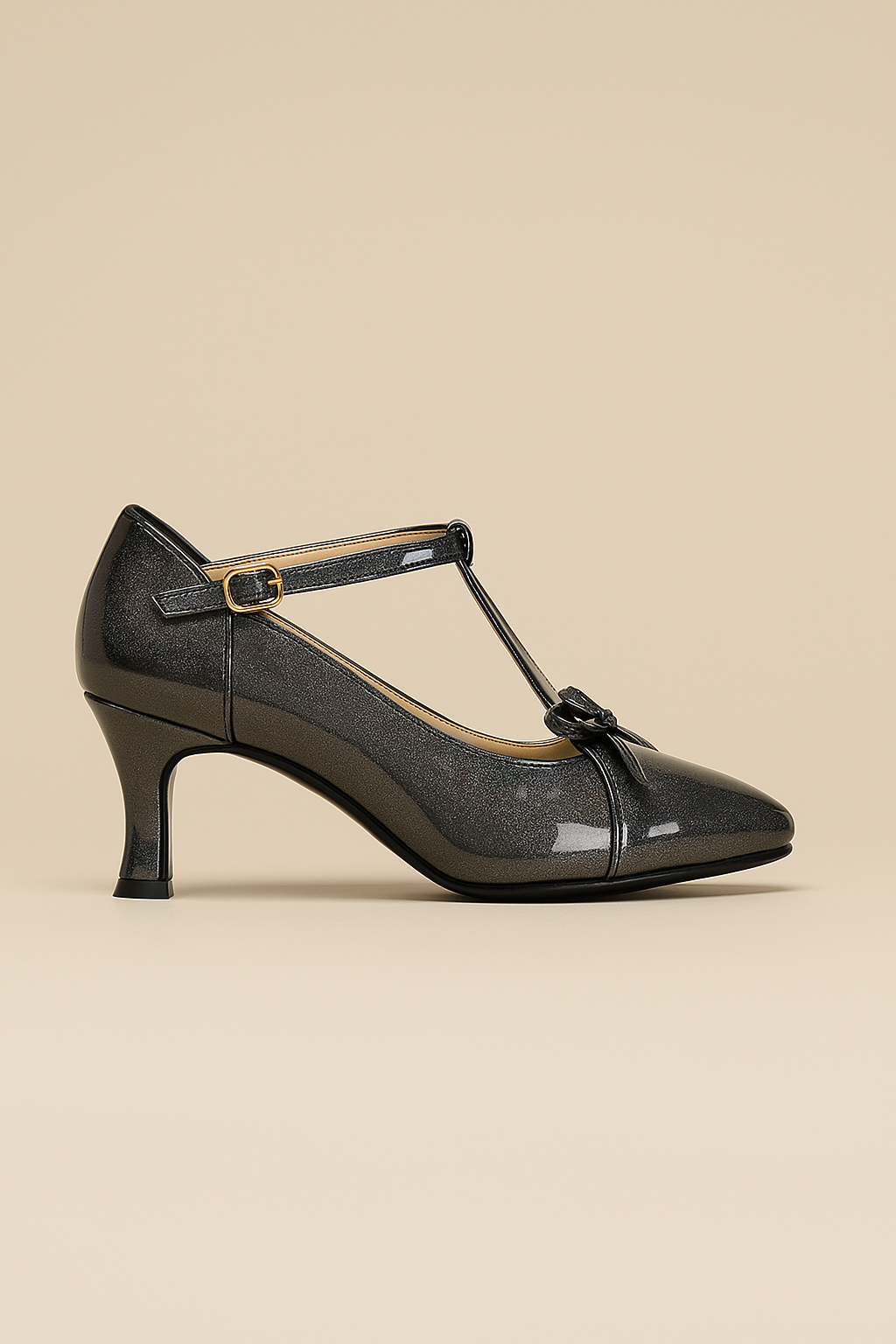Ella Grey T-Strap Heels