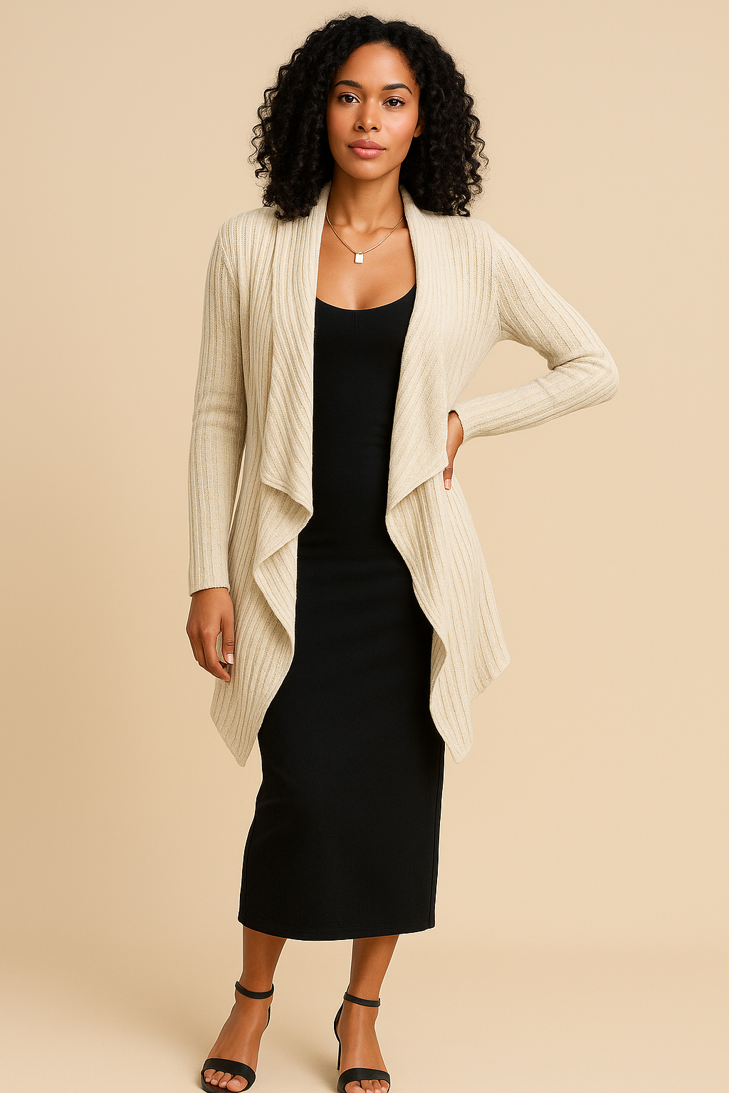Amaris Open-Front Knit Cardigan