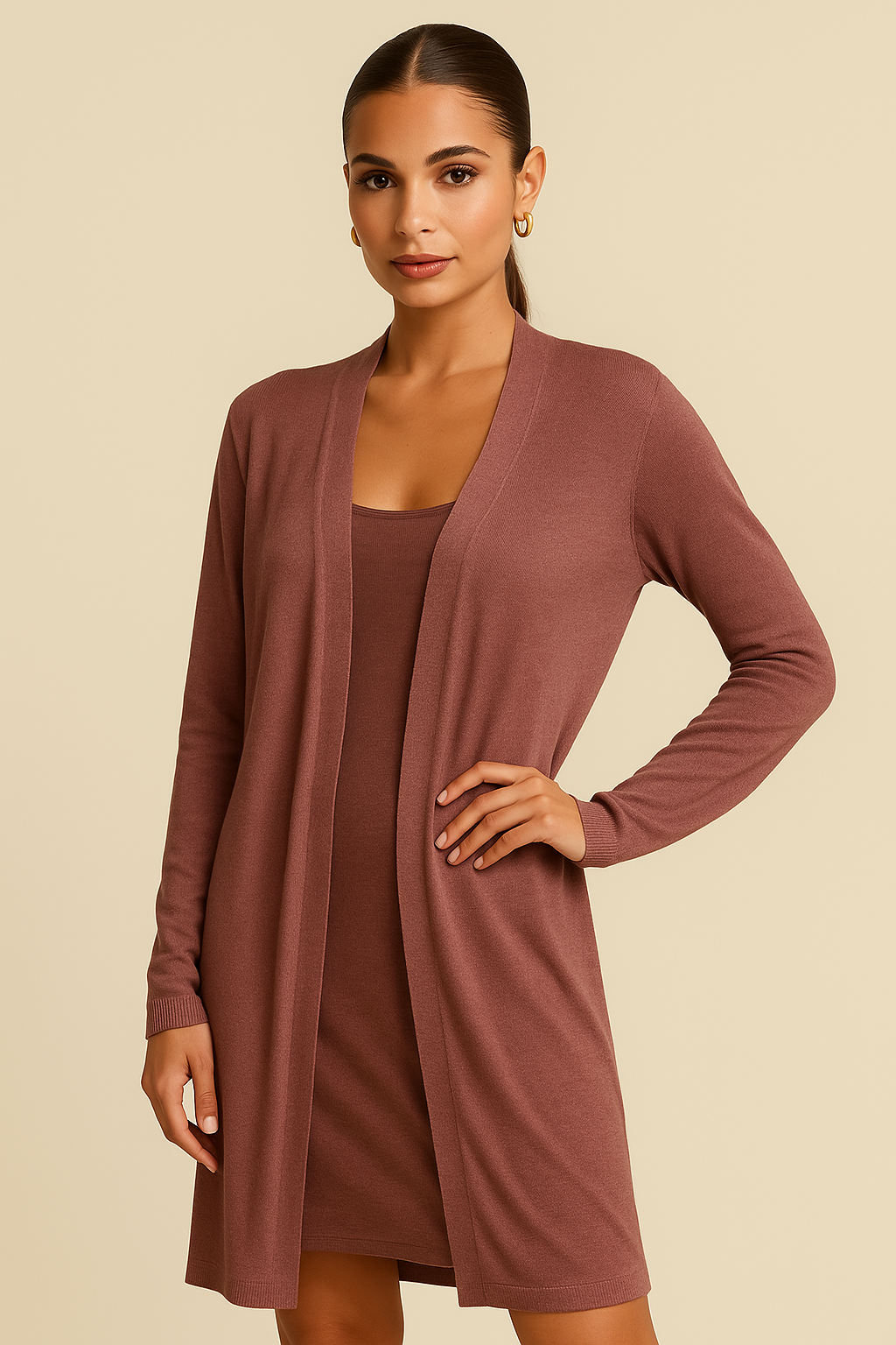 Celine Long Lightweight Knit Cardigan