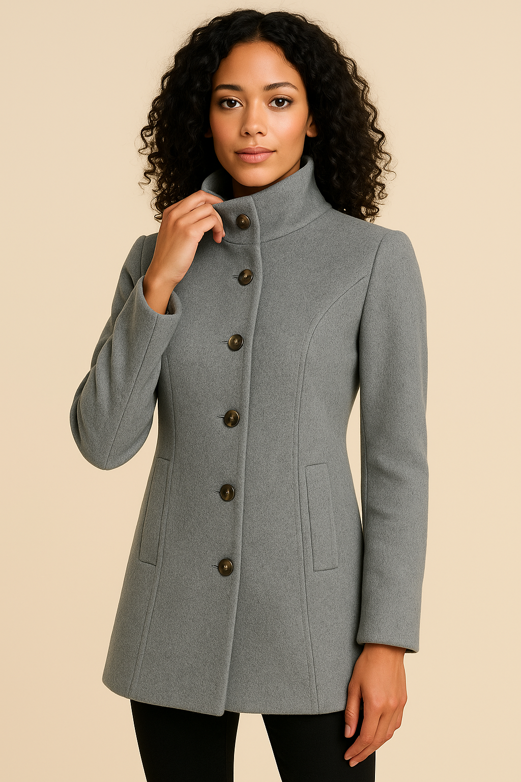 Marcella Gray Fleece Coat