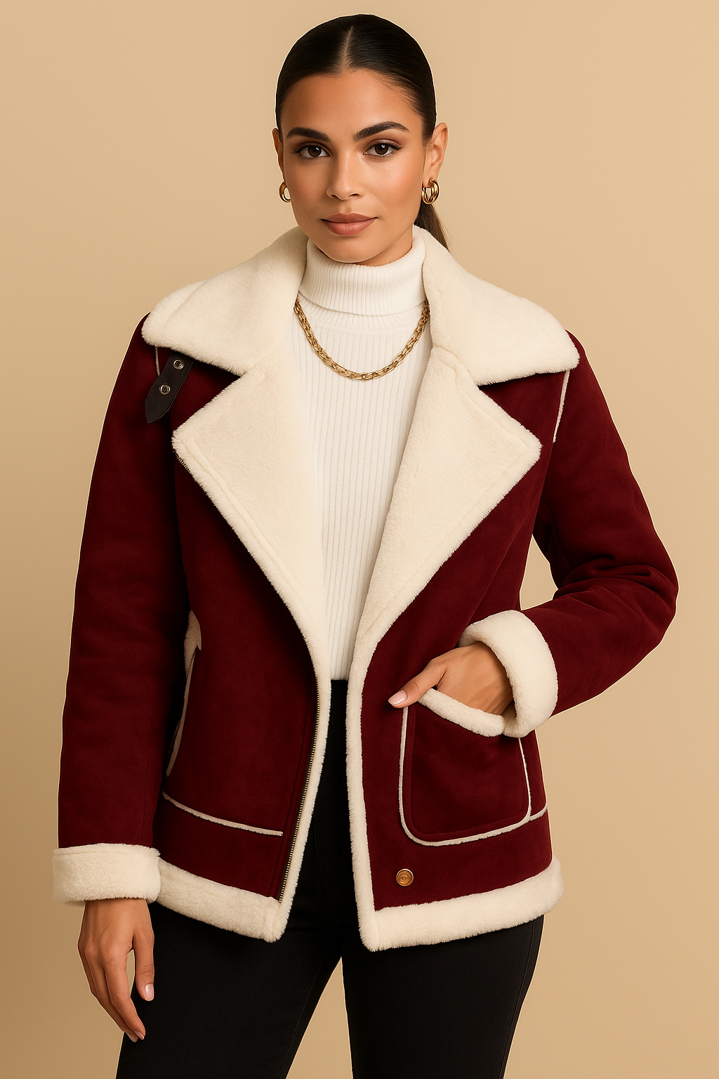 Adelina Lapel Plush Winter Coat