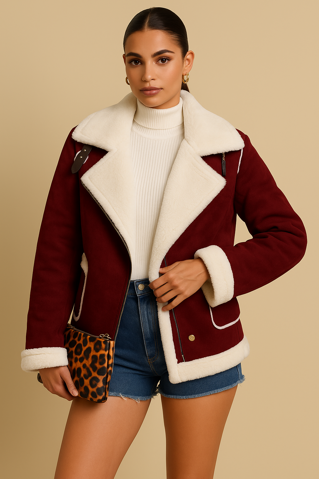 Adelina Lapel Plush Winter Coat