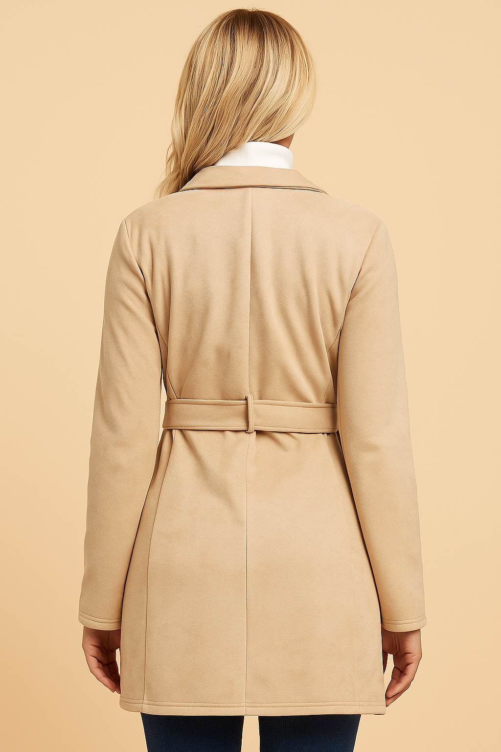 Selene Beige Round Neck Coat