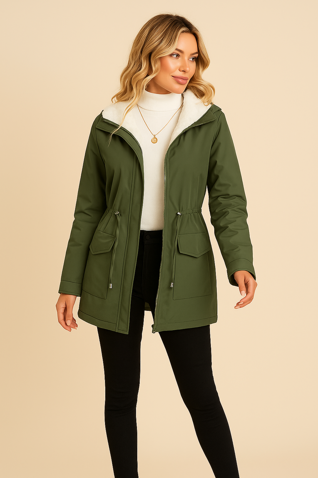 Camilla Hooded Winter Coat with Drawstring