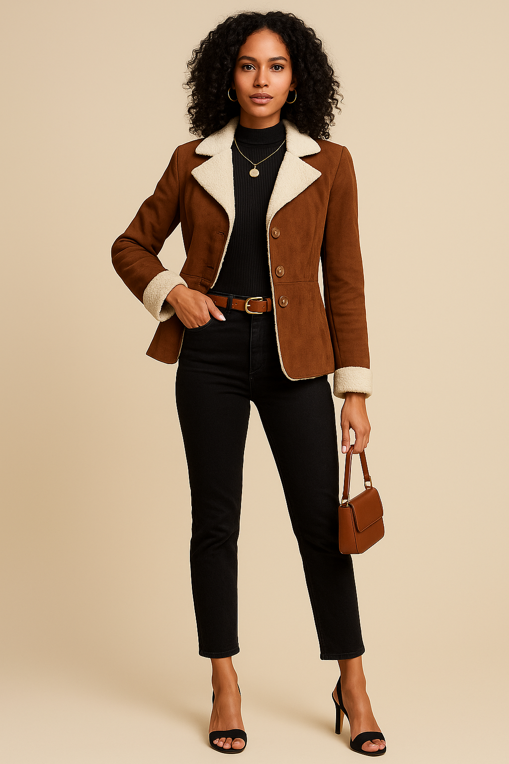 Lucia Lapel Collar Buttoned Coat