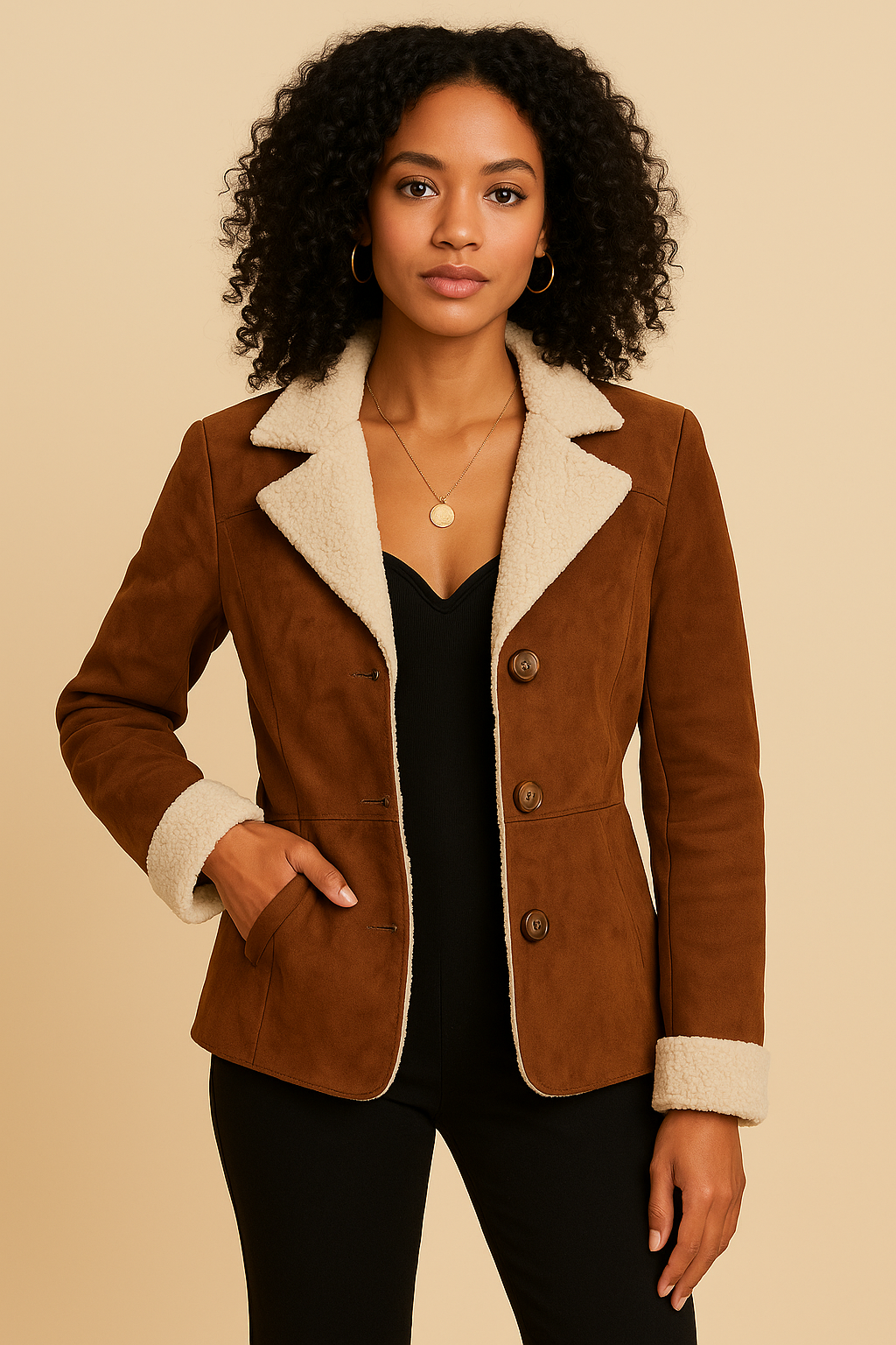 Lucia Lapel Collar Buttoned Coat