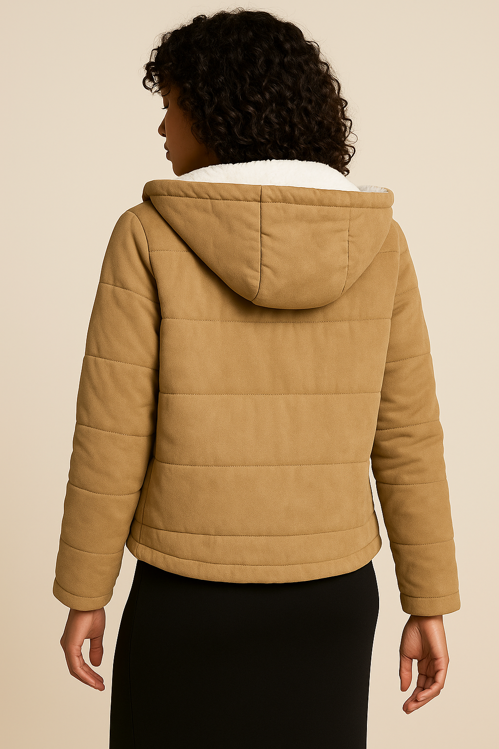 Noelia Hooded Winter Coat with Faux Fur Trim