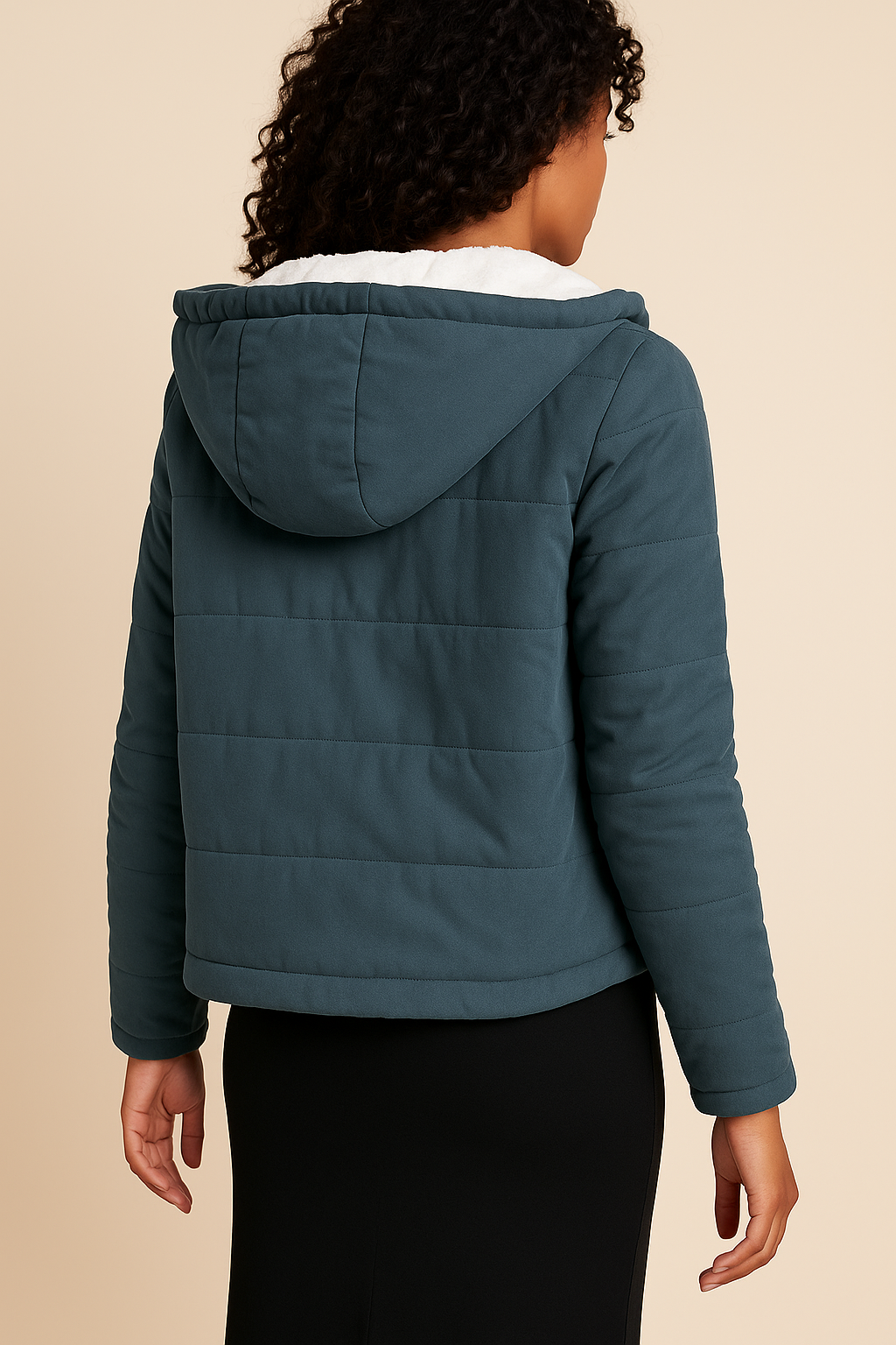 Noelia Hooded Winter Coat with Faux Fur Trim