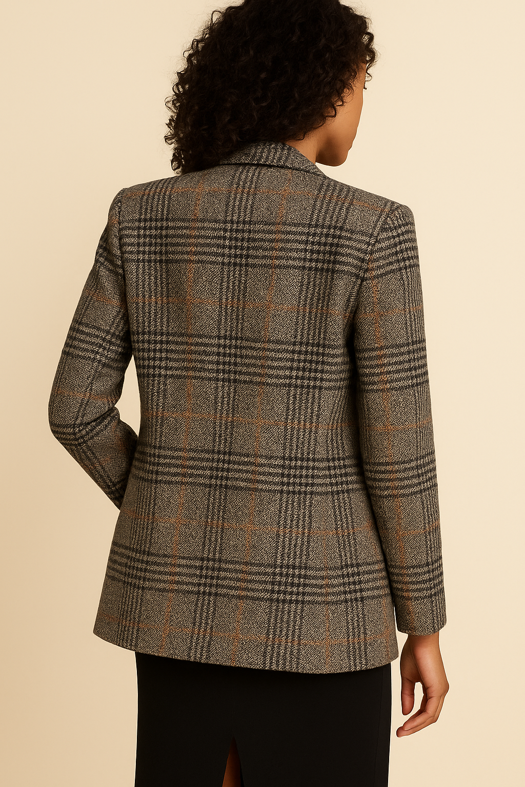 Valencia Houndstooth Double-Breasted Coat