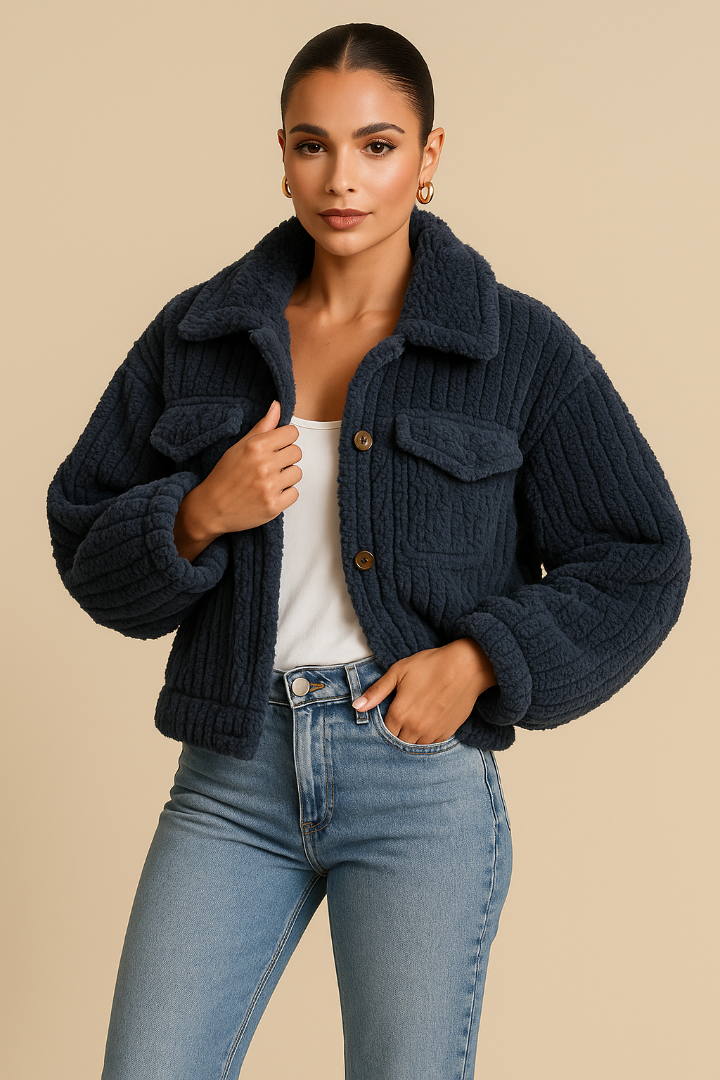 Marisol Faux Fur Trucker Jacket