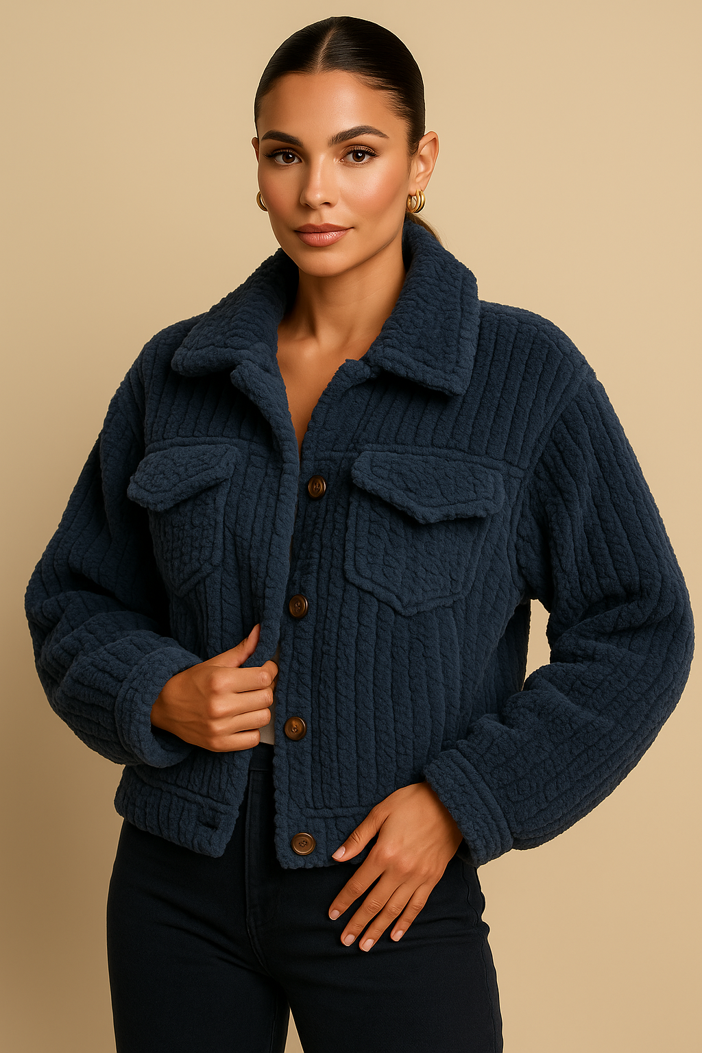 Marisol Faux Fur Trucker Jacket