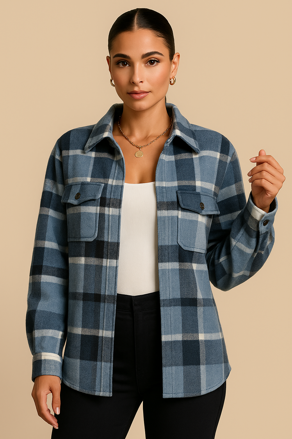Callista Plaid Hooded Fleece-Lined Jacket