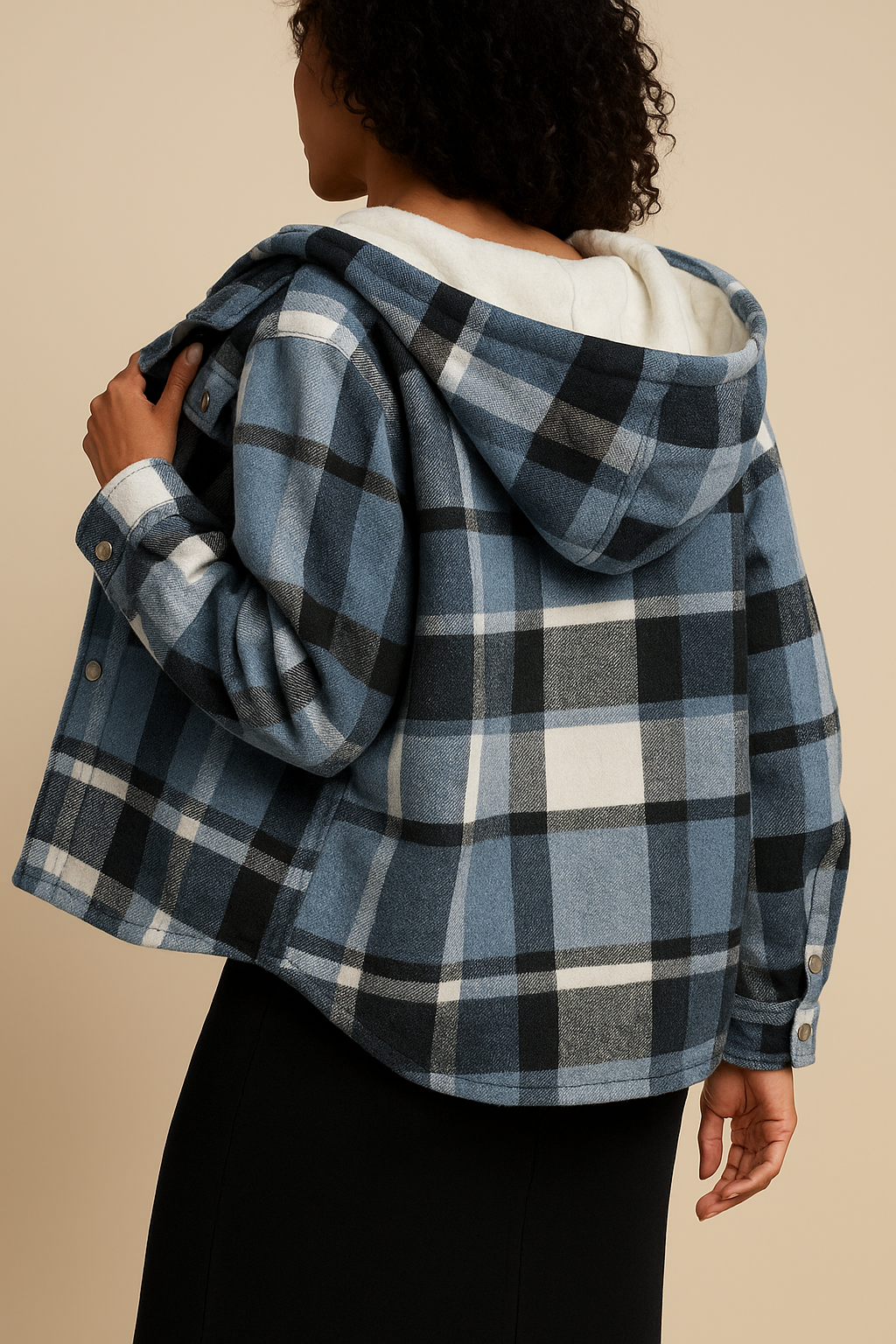Callista Plaid Hooded Fleece-Lined Jacket