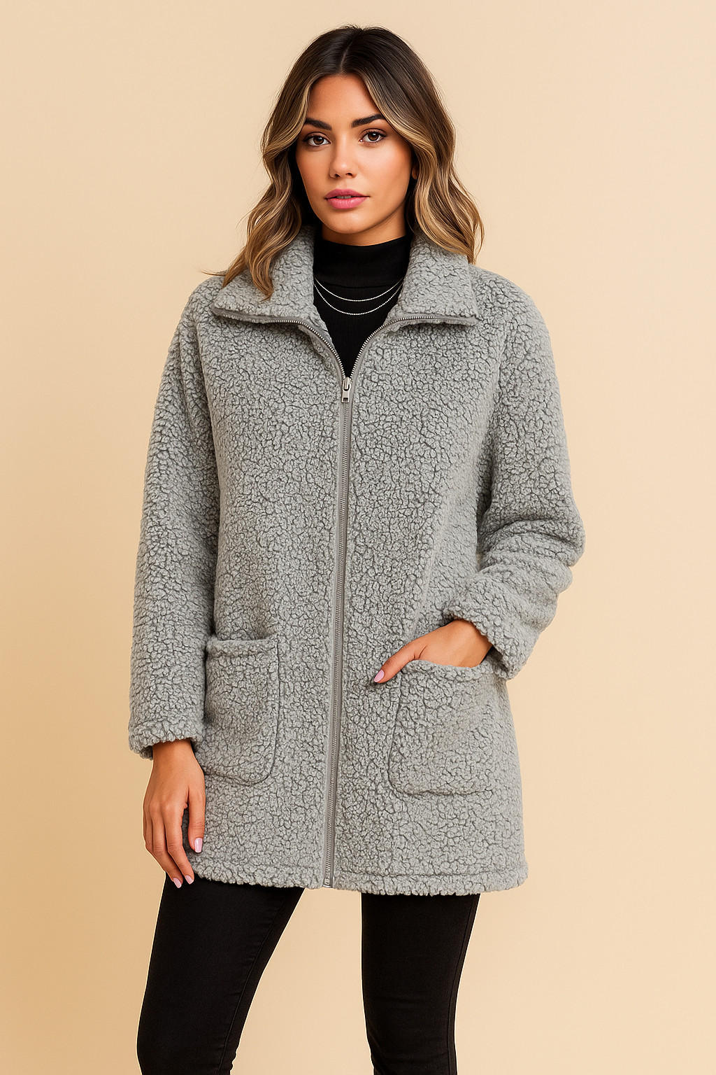 Leona Plus Size Plush Faux Fur Coat