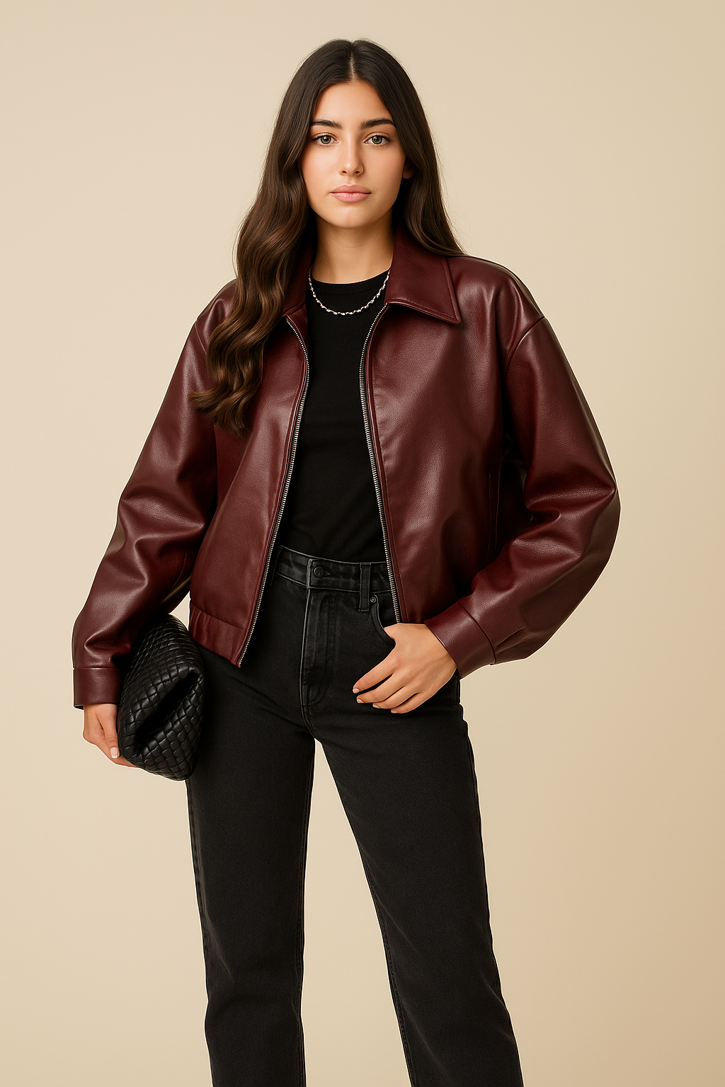 Kaia Retro PU Motorcycle Jacket