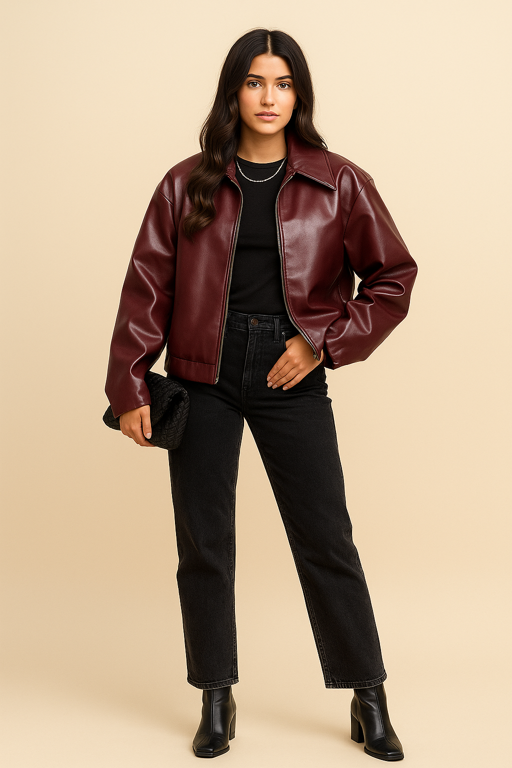 Kaia Retro PU Motorcycle Jacket