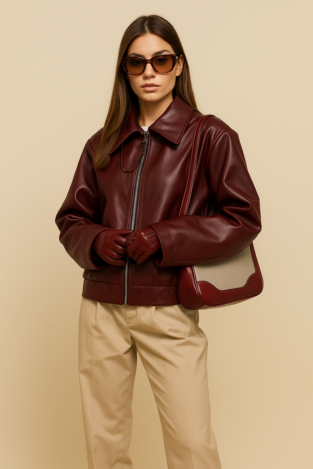 Kaia Retro PU Motorcycle Jacket