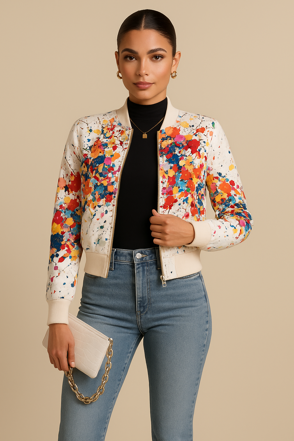 Zyra Vibrant Tie-Dye Print Jacket