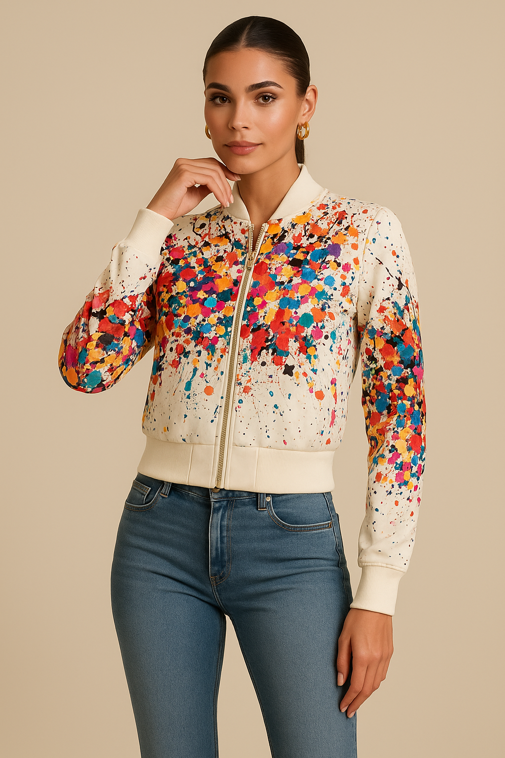 Zyra Vibrant Tie-Dye Print Jacket