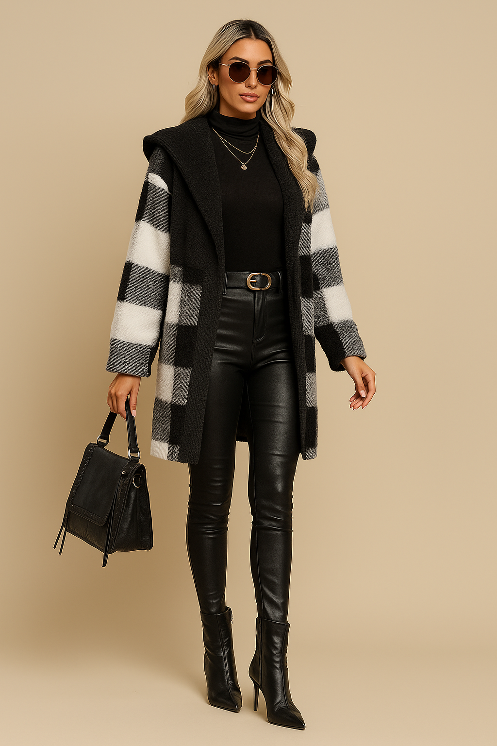 Ophelia Oversized Plaid Faux Fur Coat