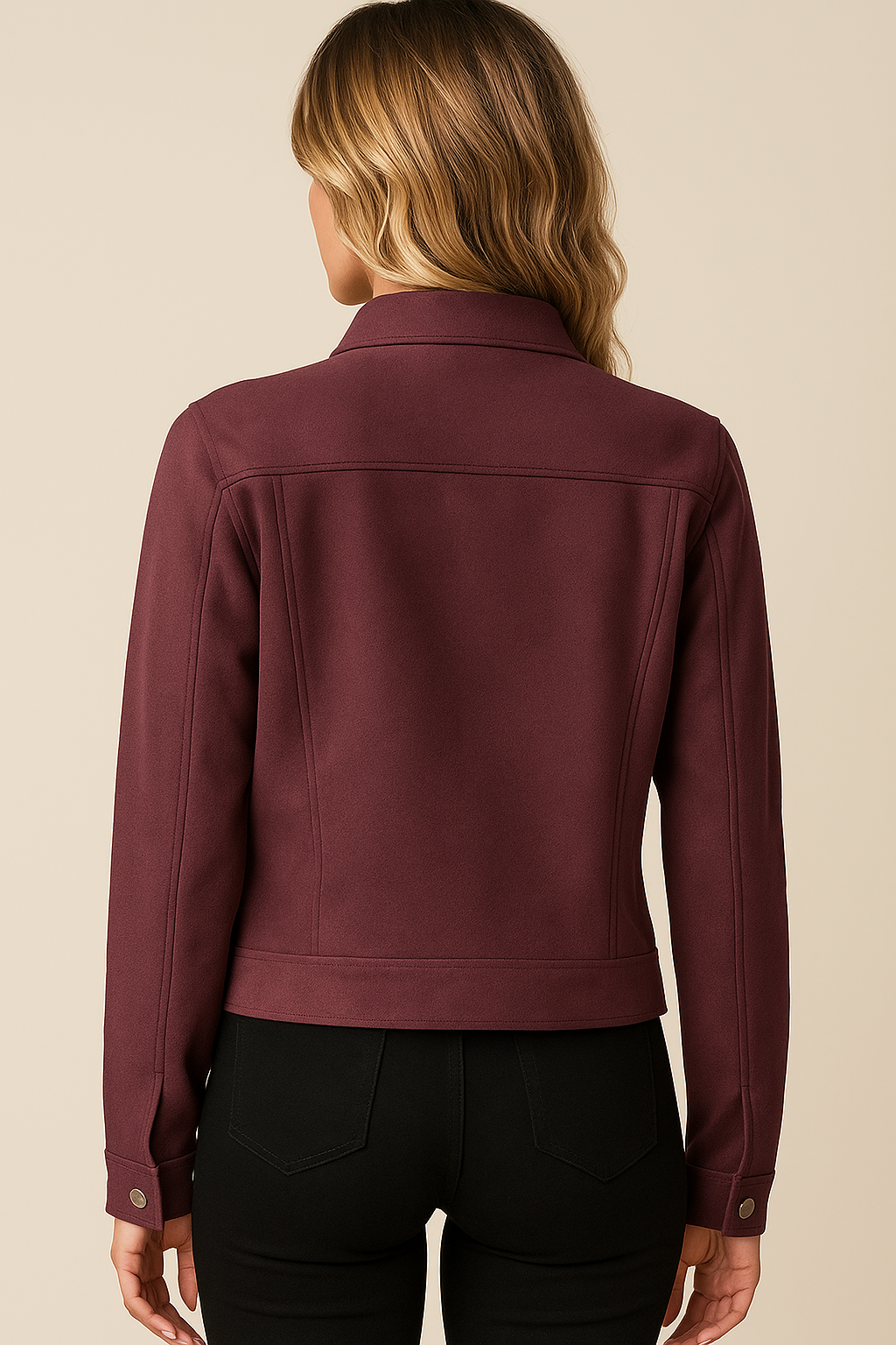 Marina Faux Suede Buttoned Jacket