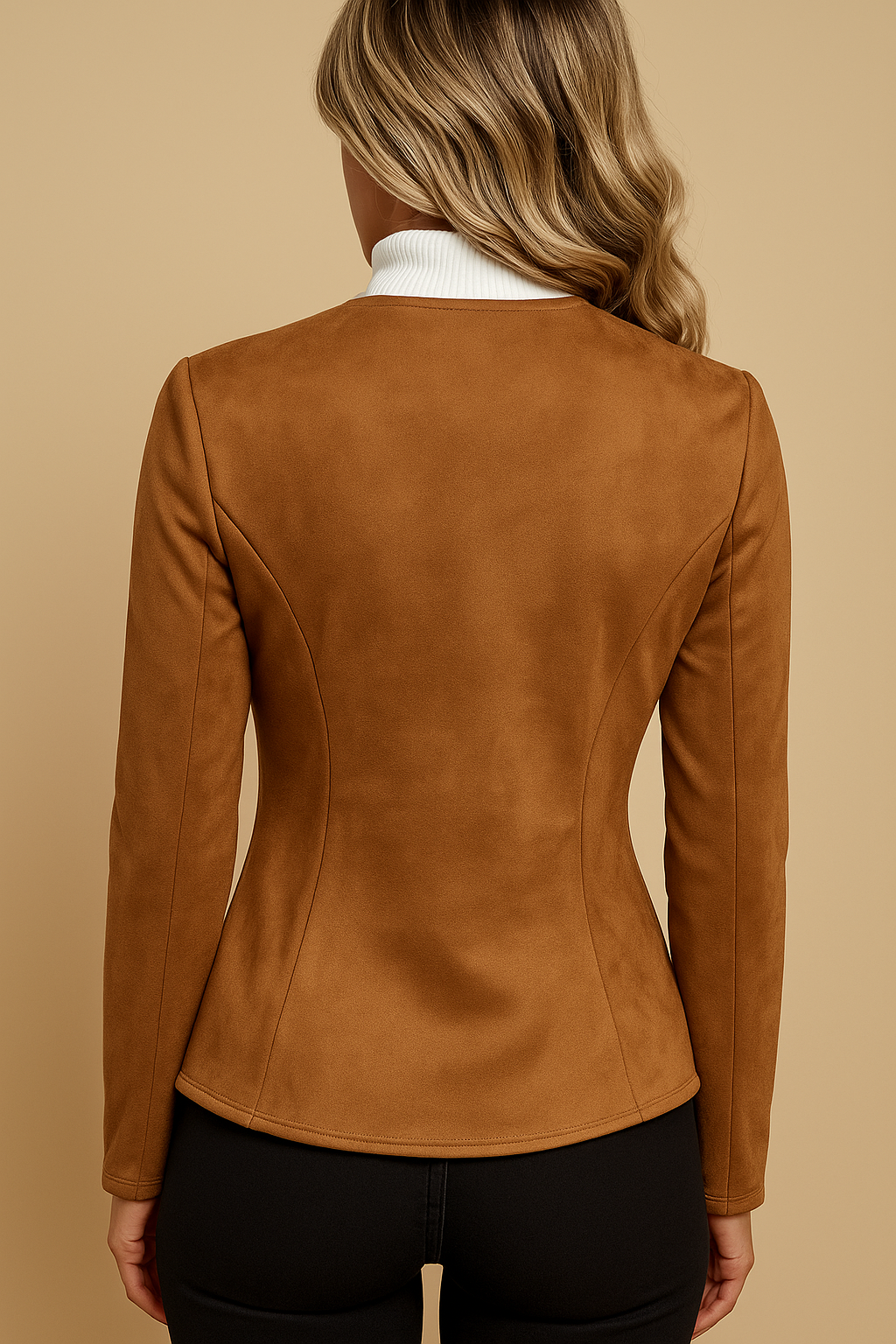 Talia Cropped Round Neck Zip-Up Jacket