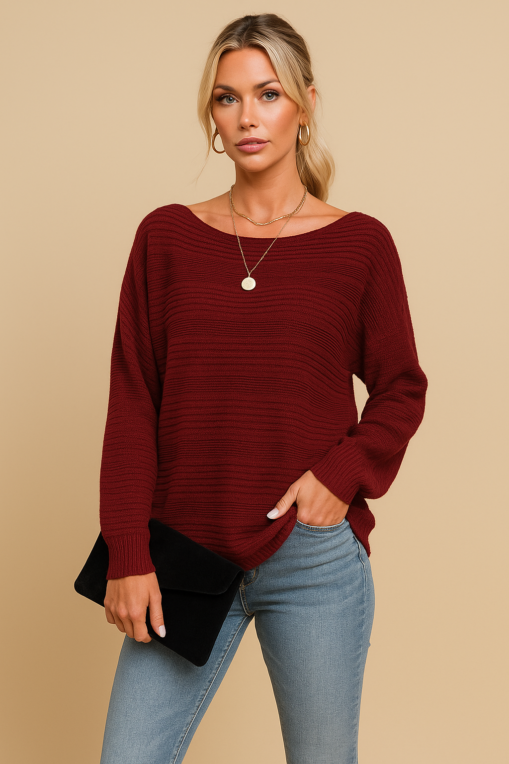 Aria Round Neck Long Sleeve Sweater