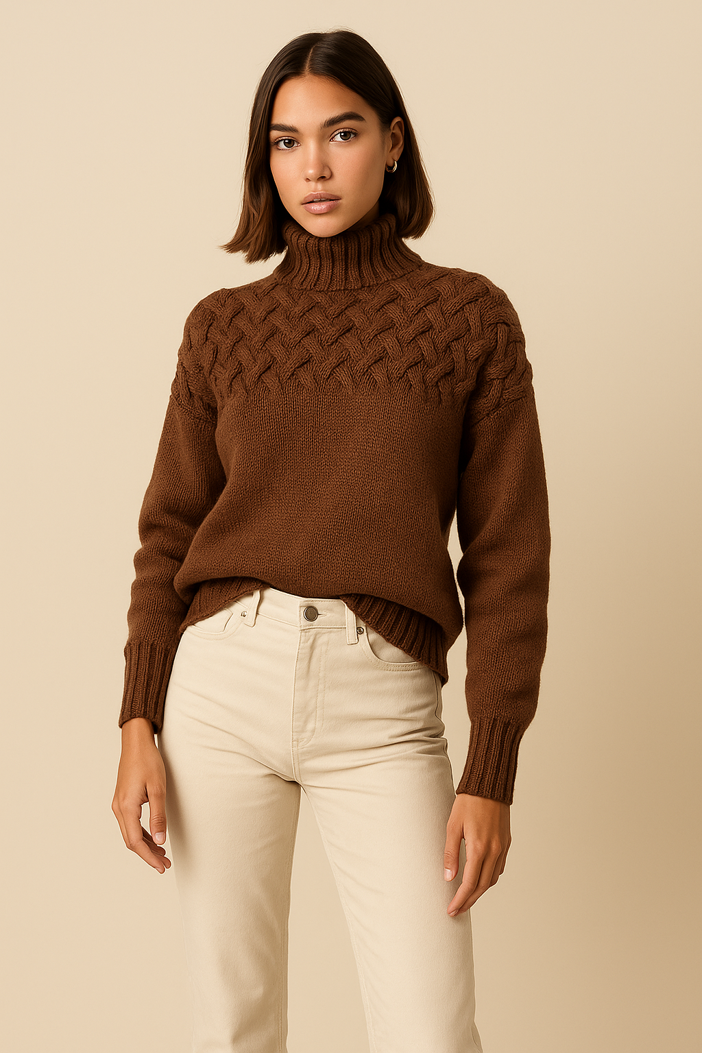 Sylvie High Collar Long Sleeve Sweater