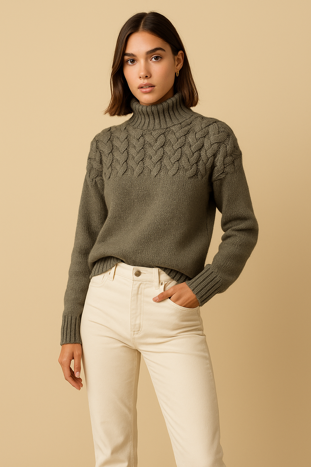 Sylvie High Collar Long Sleeve Sweater