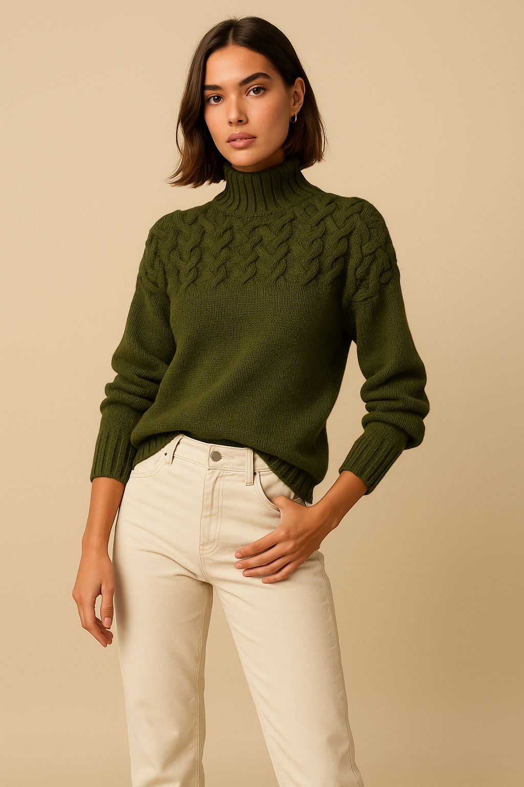 Sylvie High Collar Long Sleeve Sweater