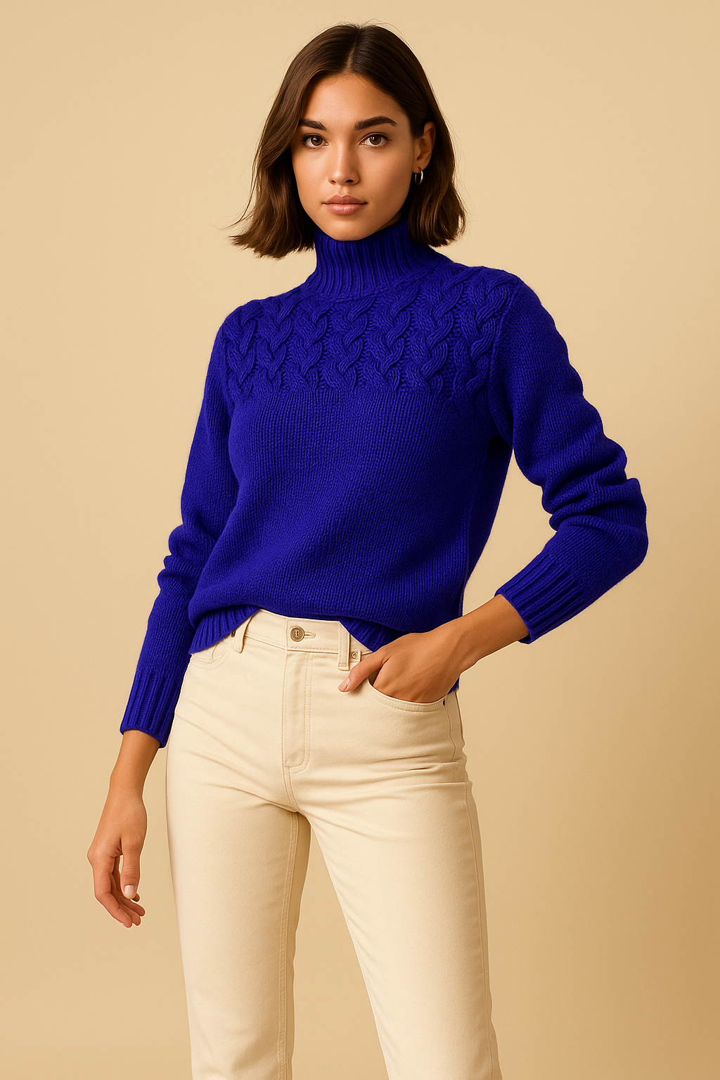 Sylvie High Collar Long Sleeve Sweater