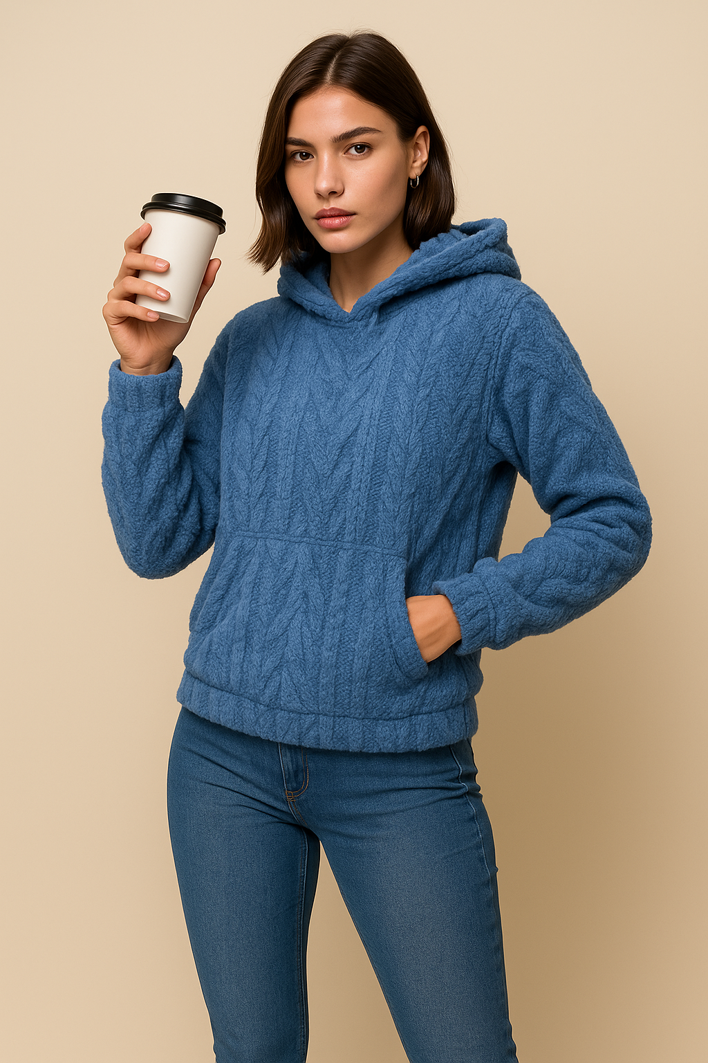 Alaina Pullover Hooded Plush Sweatshirt