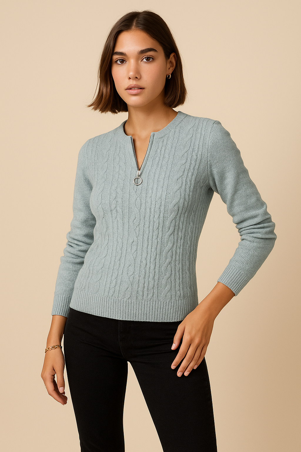 Nerina Pullover Zipper Sweatshirt