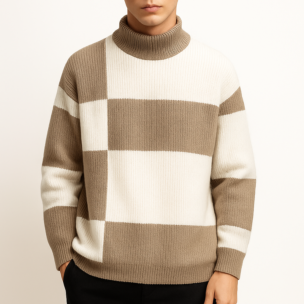 Smith | Check Knit Crew Neck Sweater