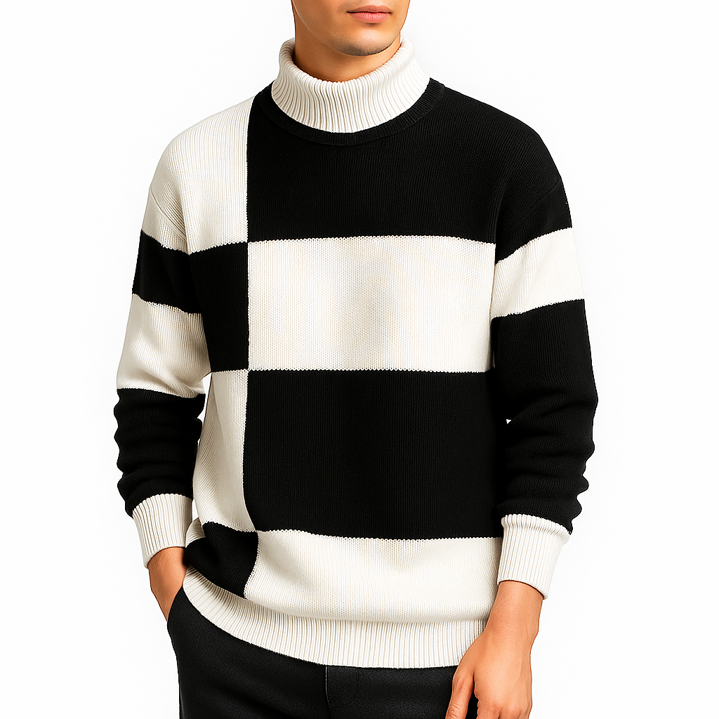 Smith | Check Knit Crew Neck Sweater