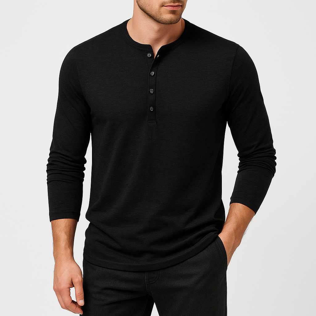 Smith | Long Sleeve Henley T-Shirt