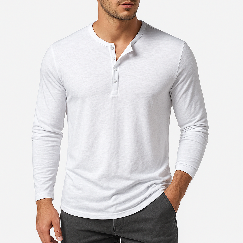 Smith | Long Sleeve Henley T-Shirt
