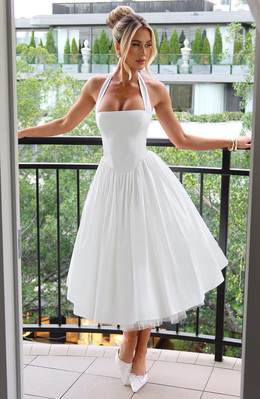 Women's Halter Party Light Wrap Elegant Wedding Guest Dress