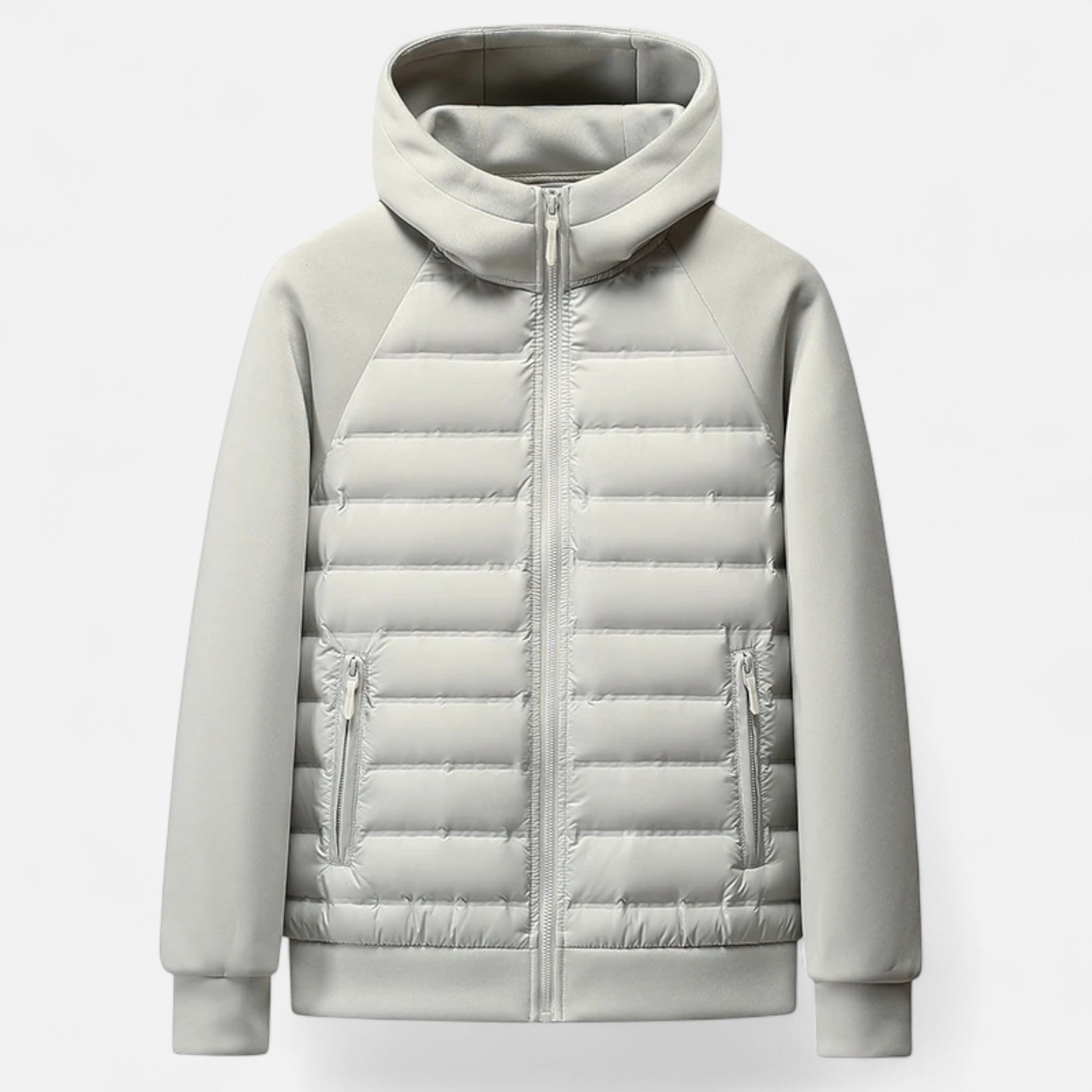 Modern Winter Spliced Quilted Hooded Down Jacket for Men