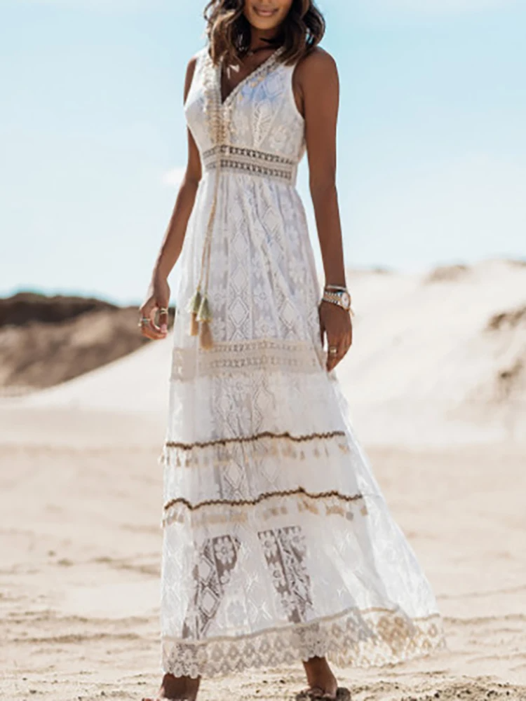 Retro Sunlit Bohemian Everyday Maxi Dress for Women
