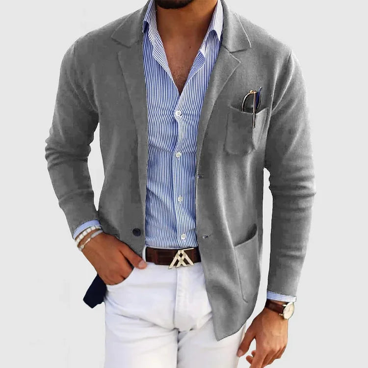 Timeless Men’s Knit Business Modern Blazer for Formal or Casual Event