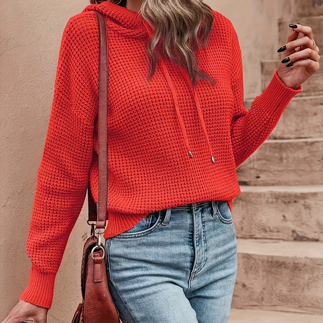 Women's Stylish Hooded Long Sleeves Jumper for Autumn and Winter